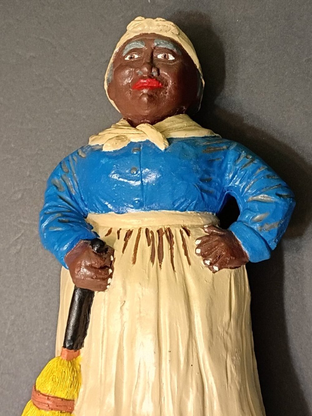 1980's Figurine Folk Art Cottage Wooden Doll Hand Painted